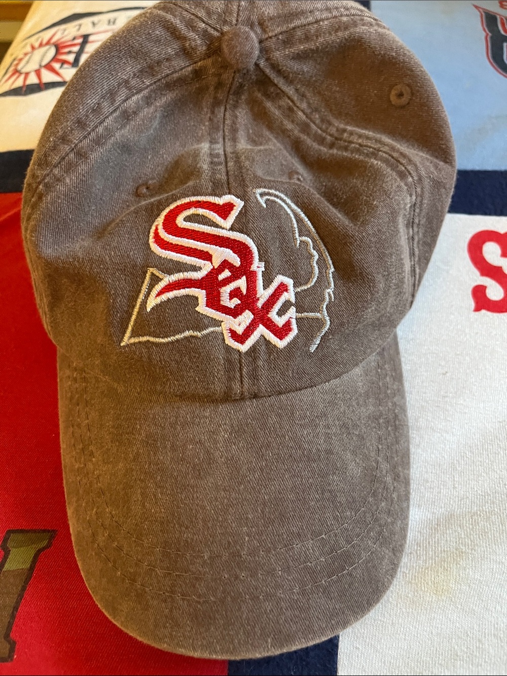 Adams Brown Baseball Cap with Red & White Embroidered Y-D Red Sox Logo